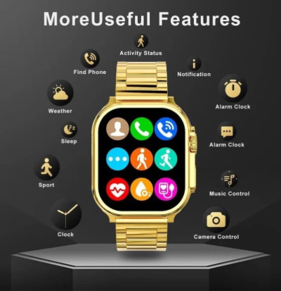 24k-Gold Ultra-9 Hybrid Smartwatch Watch - For Boys & Girls (high quality)