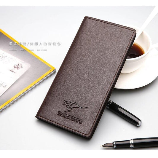 Elegant Men's Long Wallet – Premium PU Leather by Badenroo